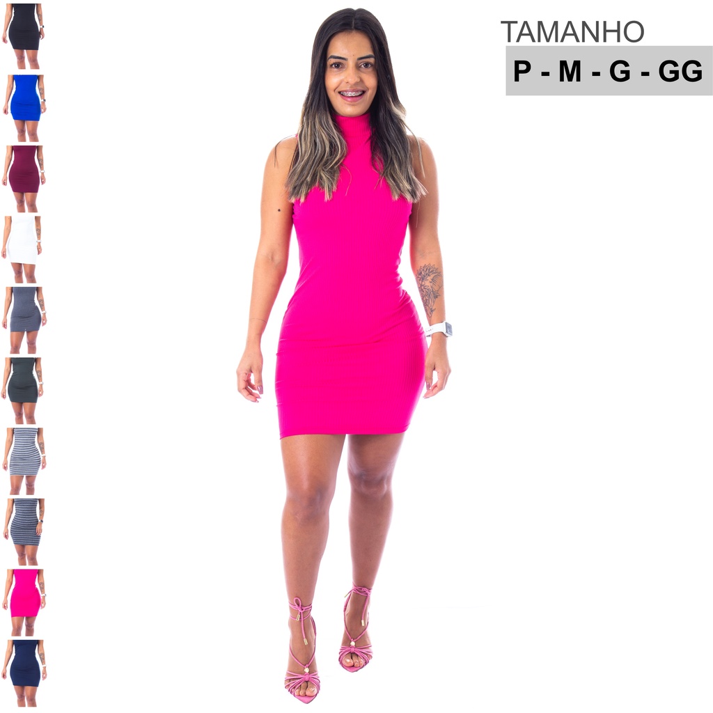 Vestido rosa best sale curto colado