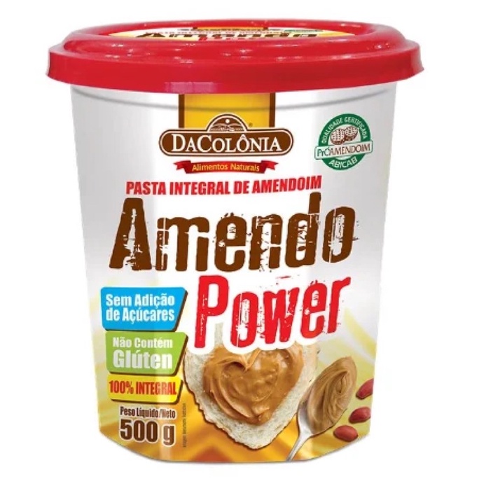 PASTA INTEGRAL DE AMENDOIM AMENDO POWER 500G - Dacolonia