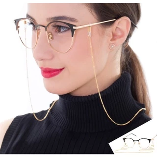 Corrente Cordao Segura Salva Oculos S-24 Banhado Ouro + Estojo OGrife