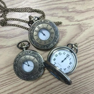 Relógio De Bolso Vintage Romano E Numérico De Dupla Escala Estilo Antigo