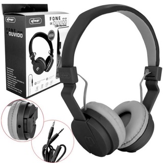 Fone de Ouvido Headphone P2 Arco Microfone Celular Cor Preta