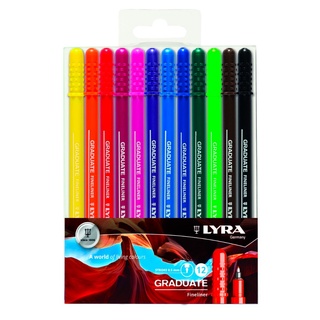 Caneta Hidrográfica Fineliner LYRA Graduate Estojo Com 12 Cores