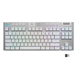 Teclado Mecânico sem fio de baixo perfil RGB para Jogos Logitech G915 TKL Branco GL Brown Tactile