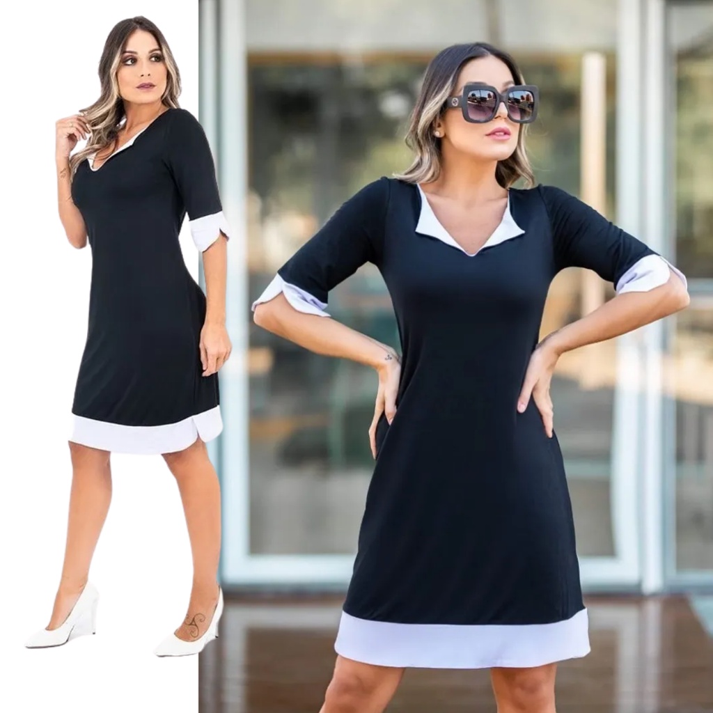 vestido midi moda feminina com manga