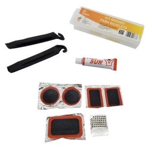 Kit Remendo Bicicleta Reparo + Espatula Troca De Pneu Bike
