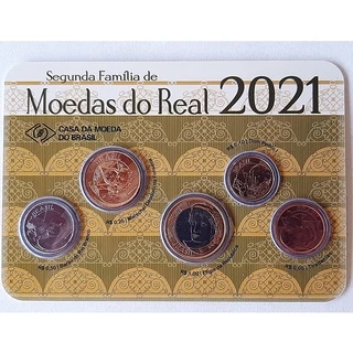 Set de Moedas Segunda Família do Real 2021 - Blister Oficial da Casa da Moeda do Brasil para Colecionadores