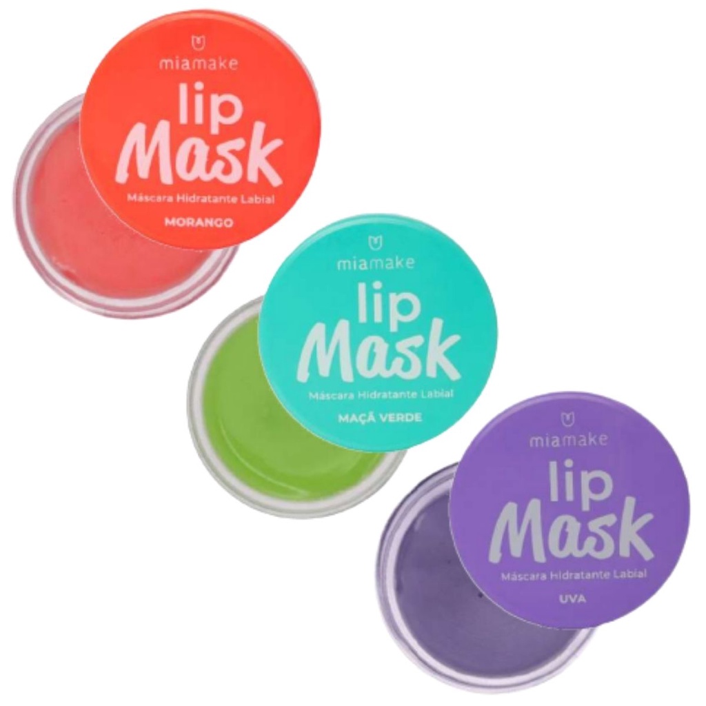 Lip Mask Máscara Hidratante Labial Mia Make - Uva Morango e Maça ...