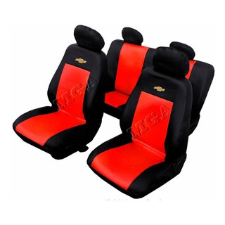Kit Capa Couro Banco Carro vermelha Chevrolet Brinde promoção
