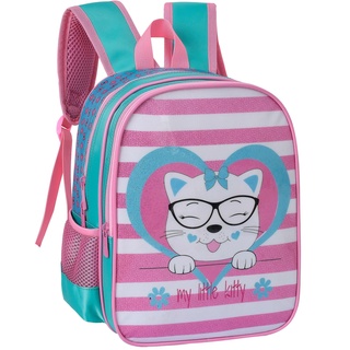 Mochila Infantil Gatinho Escolar de Costas Pequena