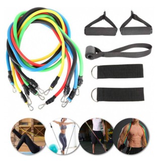 Kit 11 Pçs Elástico Para Treino Exercícios Malhar Musculação Casa