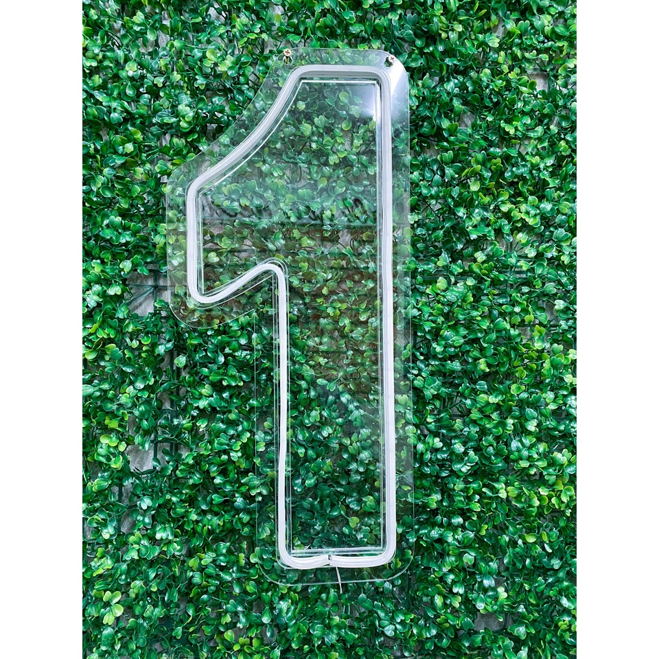 Painel Neon Led Número 1 Decoração Festa Iluminação 50cm em Acrílico ...