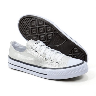 Tenis all star feminino hot sale prata