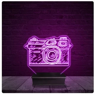 Luminária e Abajur Acrílico Led - Fotografia Câmera