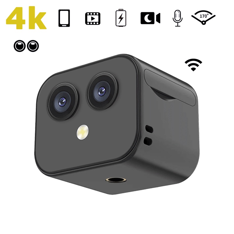 Mini WiFi IP Camera HD 4K Wireless Security Surveillance Micro Dual Cam ...