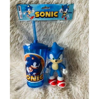 Kit Boneco Sonic 15 Cm e Caneca Acrílica 350 Ml