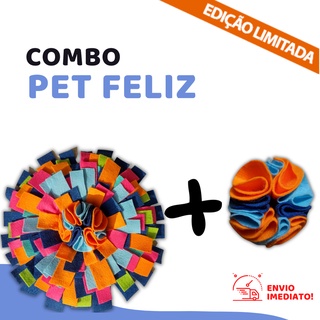 Combo Pet Comedouro Para Cachorro E Gato Enriquecimento Ambiental- Bola De Fuçar Mais Comedouro Interativo - Brinquedo De Cachorro - Briquadeo De Gato