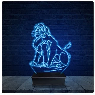 Luminária Led Acrilico Abajur - Simba e Nala Rei Leão
