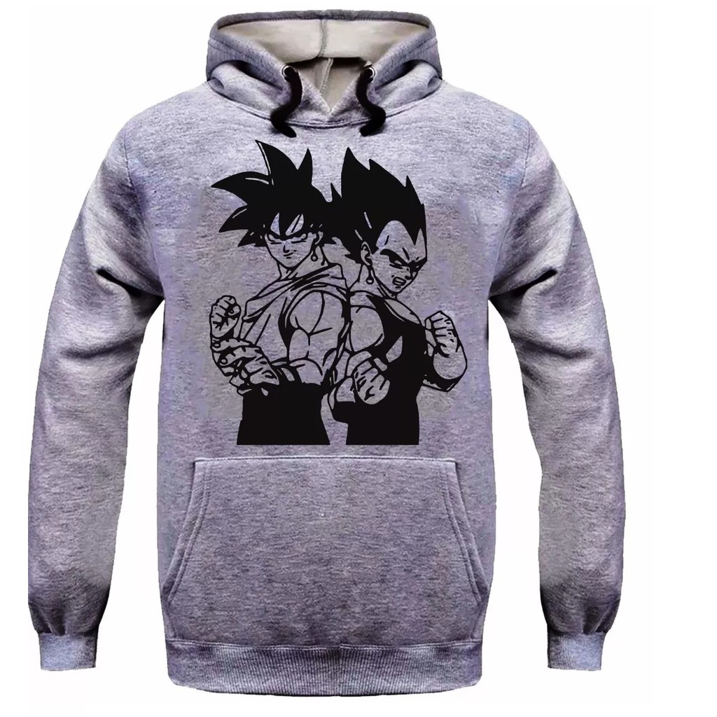 Blusa Moletom Canguru Dragon Ball Goku Vegeta Brincos Potara