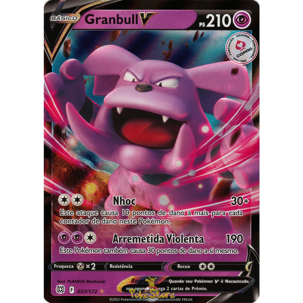 Carta Pokemon Granbull V Portugus Card Original Copag Astros Cintilantes |  Shopee Brasil