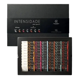 Caixa De Chocolate Intensidade Premium 350g Cacau Show Com 70 Tabletes De 5g.