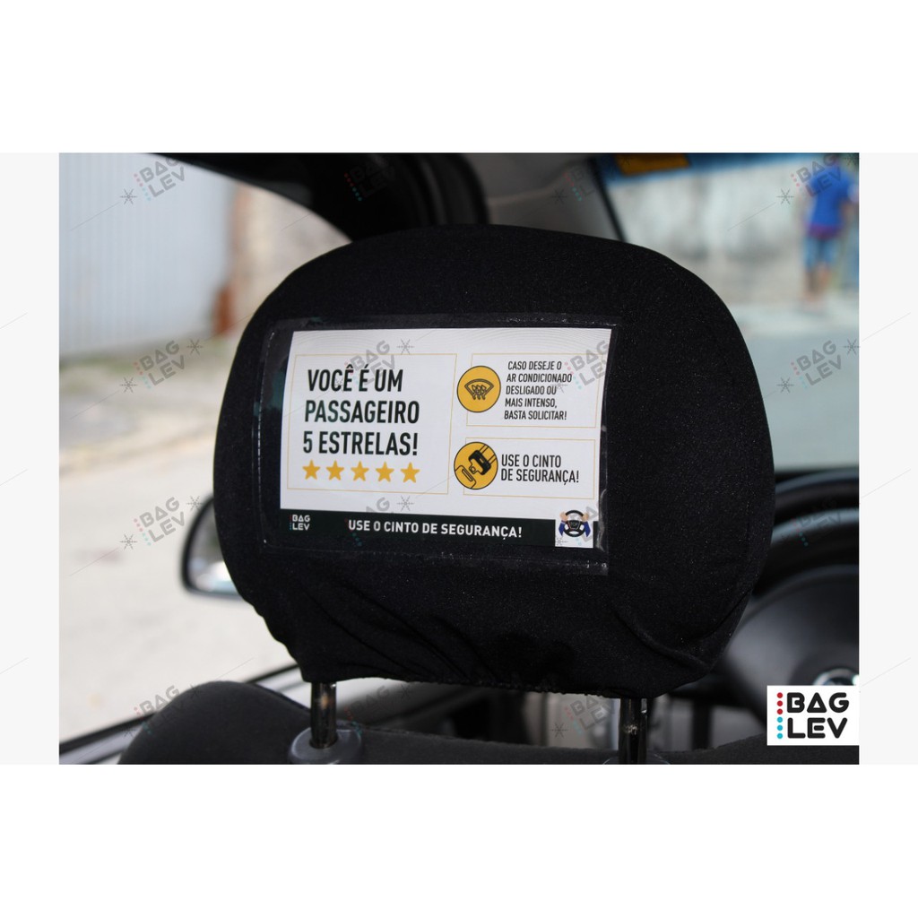 Capa de Cabeceira 1 un - com 3 Cards Informativos para Avisos e colocar Celular Touca de Encosto para Banco de Carro Universal