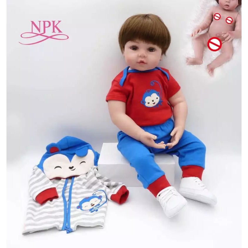 Compra online de Npk 55cm bebê reborn realista, recém-nascido, silicone,  vinil, renascimento, boneca artesanal, presente, bonecas reborn