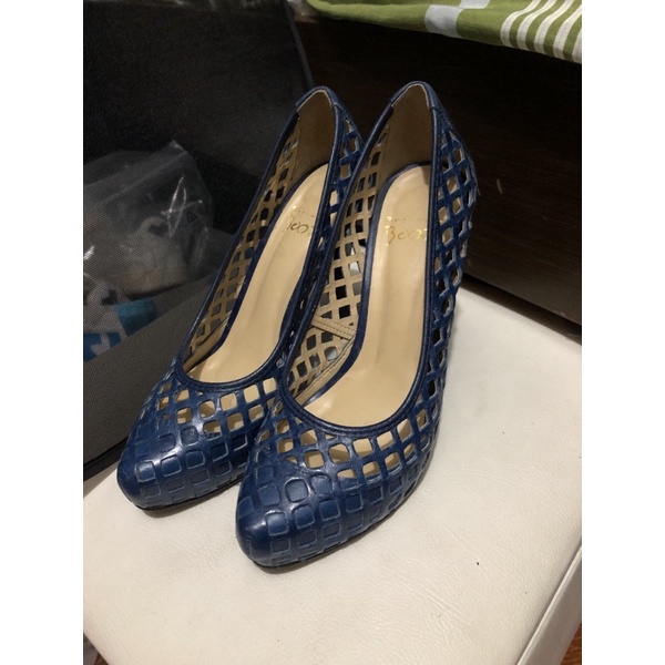 Sapato salto alto raphaella booz -feminino azul - tamanho 33 usado ...
