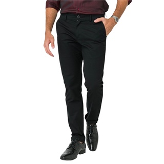 Calça de Sarja Masculina Preta Slim  - Elastano