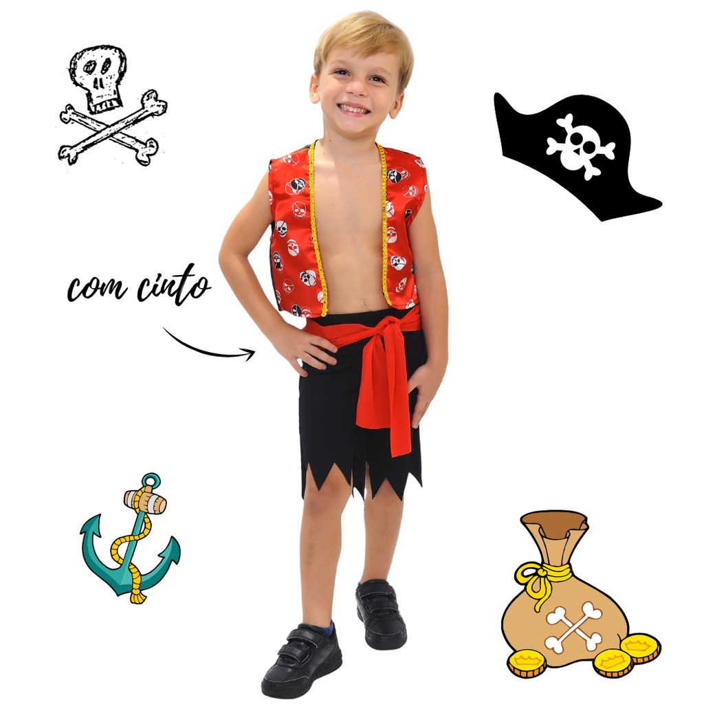 20 FANTASIAS DE PIRATA INFANTIL: Como Fazer!  Pirate costume kids, Jack  sparrow costume, Boy costumes