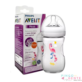 Mamadeira Linha Pétala 260ml Flamingo Philips Avent - SCF070/21
