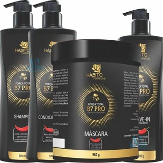 Kit Força Total Hábito Cosméticos B7 com Biotina e Extrato de Pimenta Rosa