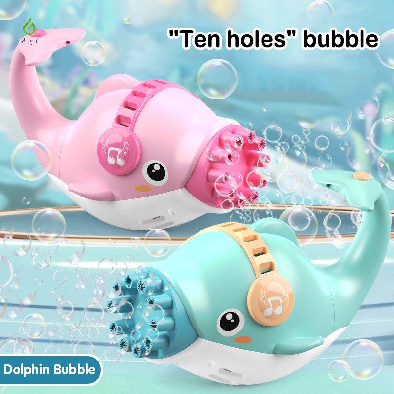 Dolphin Bubble Machine 10Hole Children's Electric Gatling Dolphin