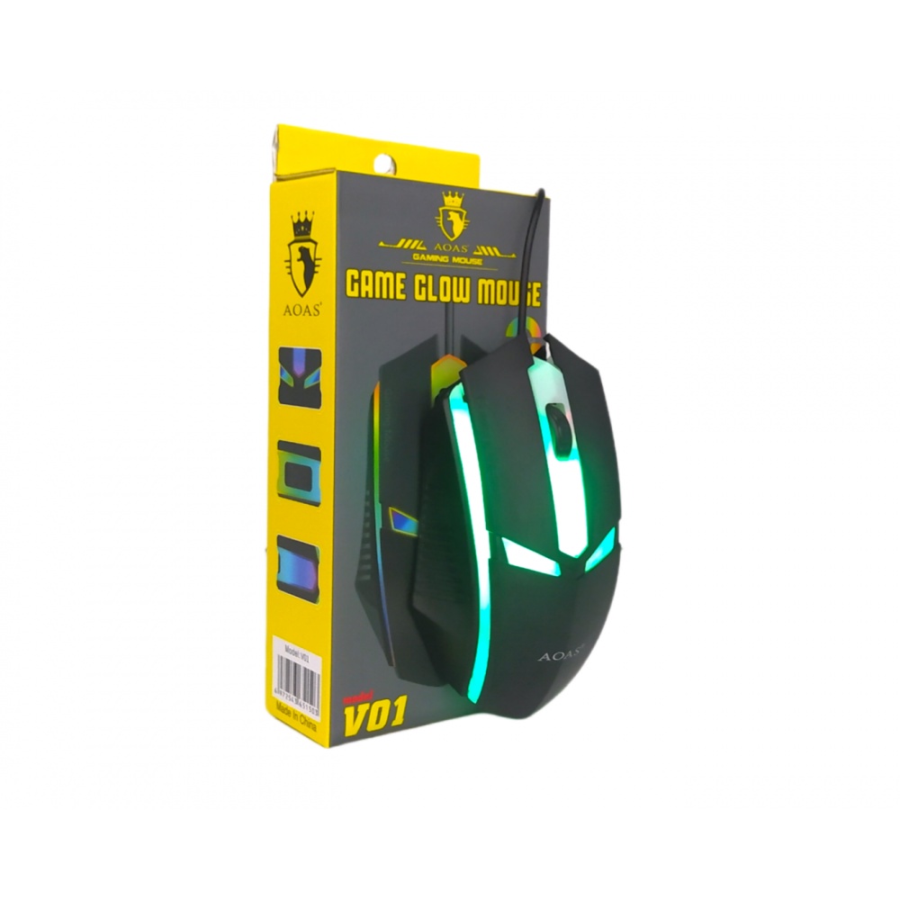 Mouse Gamer Glow RGB Usb Led V01 - AOAS | Shopee Brasil