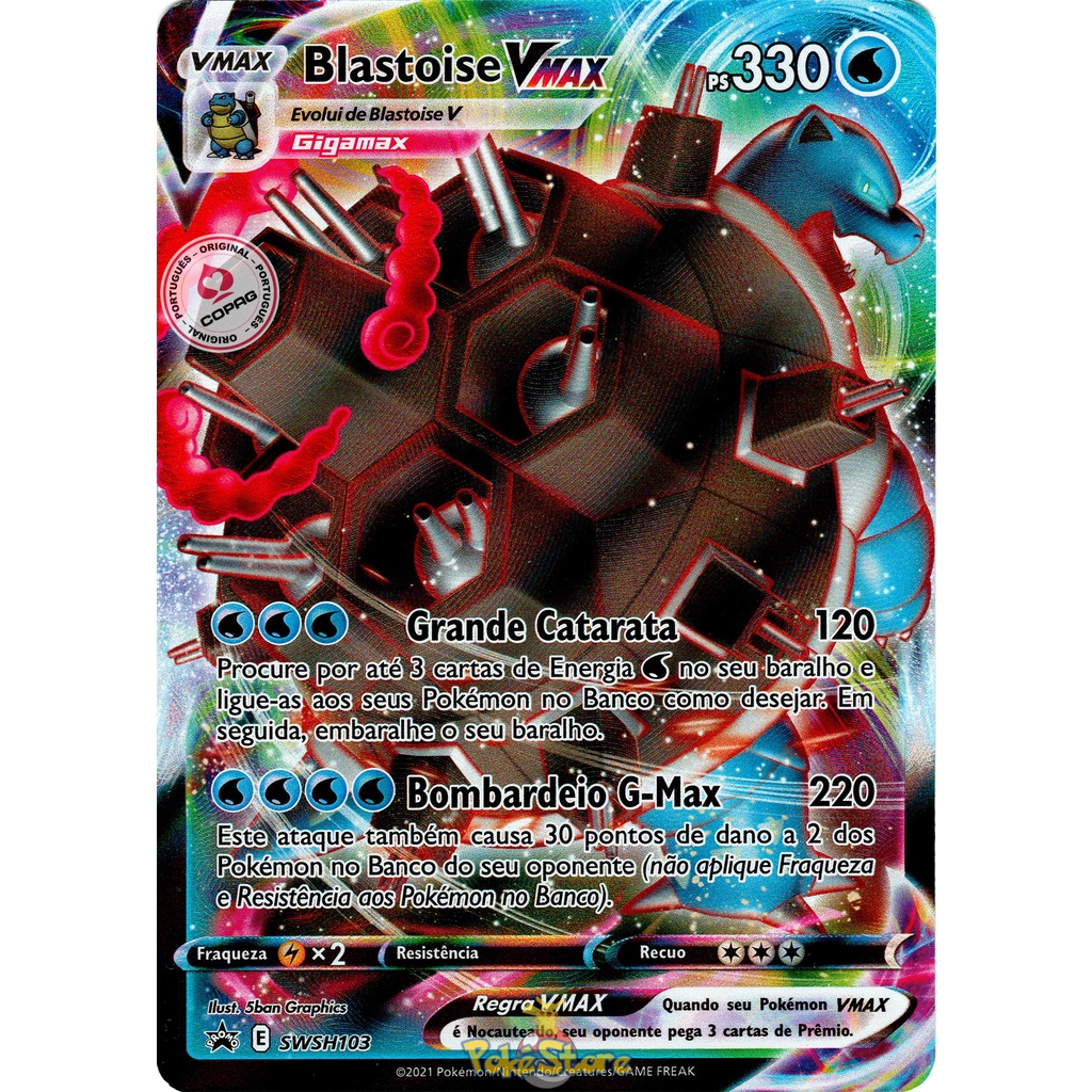 Jogo de Cartas Pokémon - Blastoise V - Copag - superlegalbrinquedos