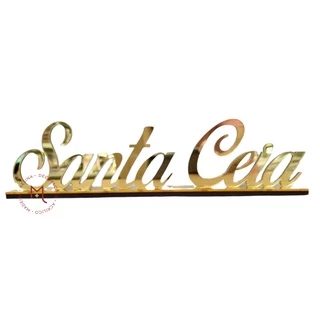 Palavra Decorativa Santa Ceia - Acrílico Espelhado Dourado
