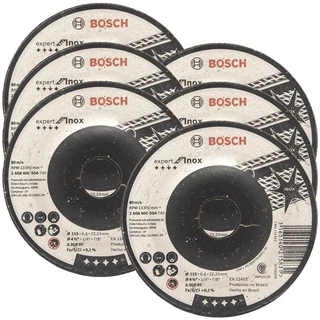 Discos de Desbaste 115mm p/ Inox Bosch Kit com 6 Centro Deprimido Expert for Inox 4.1/2"