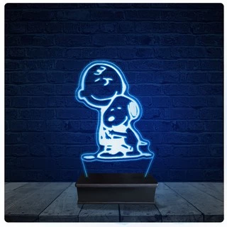 Luminária Led Acrilico Abajur - Snoopy Charlie Brown 13