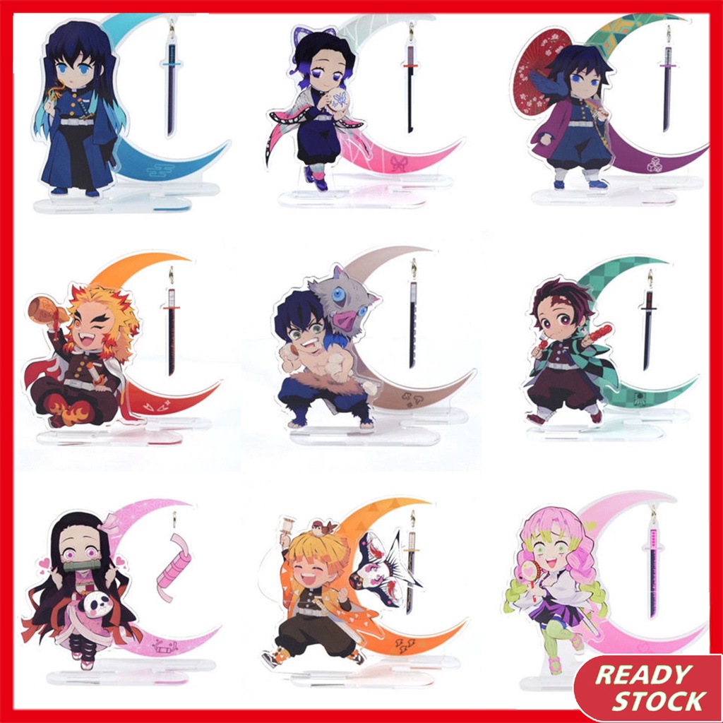 Anime Demon Slayer Suporte De Acrílico Com Pingente De Cartão Agatsuma Zenitsu Kochou Shinobu Renku Kyoujuu