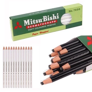 Em Estoque 12 Pcs Japão Branco Preto Dermograph 7600 UNI Soft Color Caneta Marcadora Para Microblading Sobrancelha Caneta Marcadora