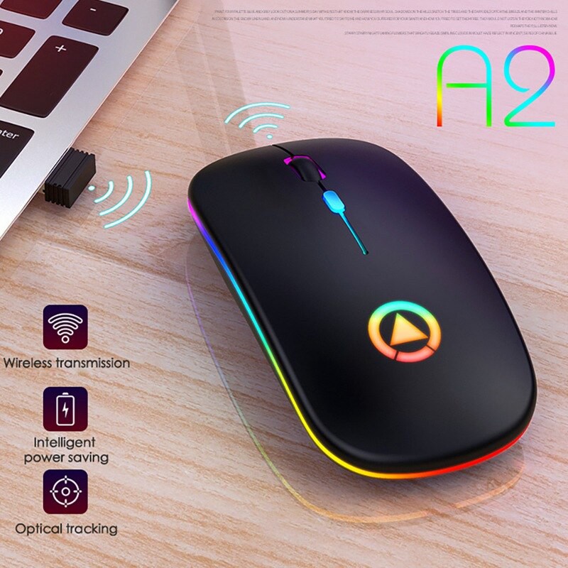 Mouse A2 Sem Fio Bateria 1 mes RGB | Shopee Brasil