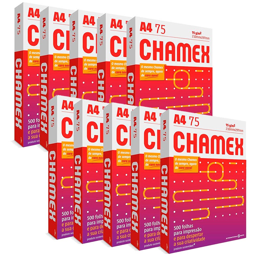 Papel Sulfite Chamex A4 210x297 75g Resma Com 500 Folhas Shopee Brasil 5656