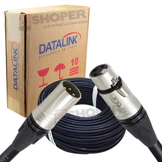 Cabo Profissional Montado Plug DLK Datalink Balanceado PLUG Macho E Fêmea XLR - Metragem à Escolha
