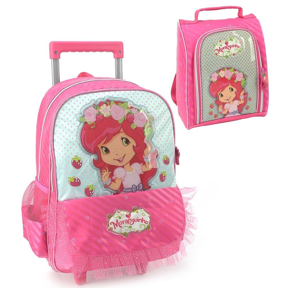 Mochila Infantil de Rodinhas Moranguinho - Luxcel