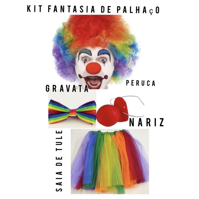 Gravata de Festa Palhaço Colorida para Fantasias