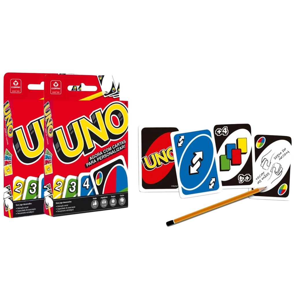 Kit 2 Jogos Carta Uno Mattel Copag Original Lacrado + Brinde