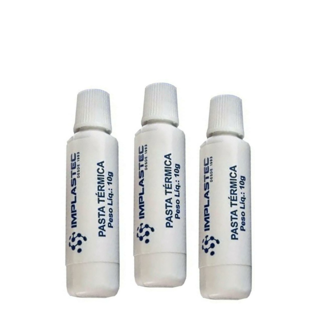 KIT 3 PASTA TÉRMICA DE SILICONE 10g IMPLASTEC
