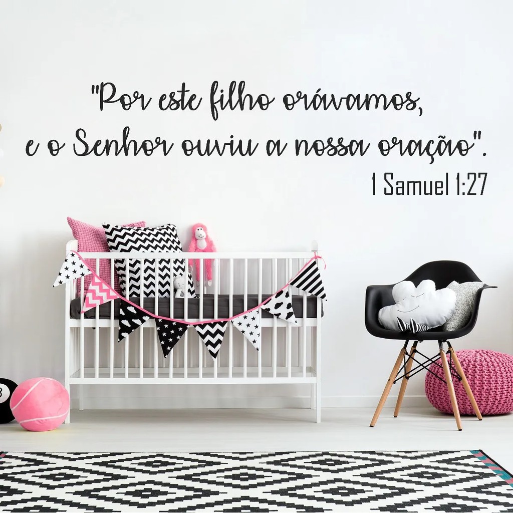 Adesivo De Parede Frase Texto Versículo Bíblico Por Este Filho Eu Orava ...