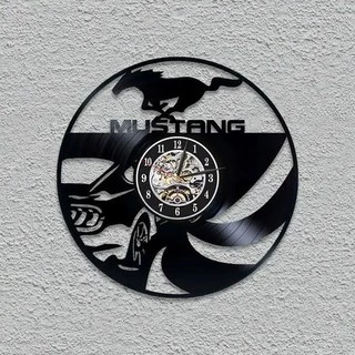 Mustang 01 Carro - Relógio Disco De Vinil Decoração