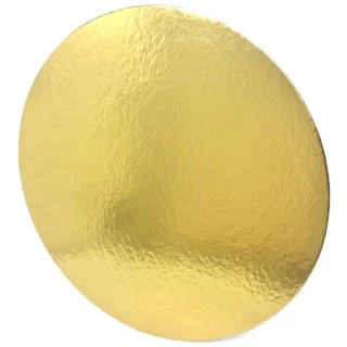 Disco Laminado Prata e Dourado 28cm Base para Bolo Sousplat Prata Cake Board