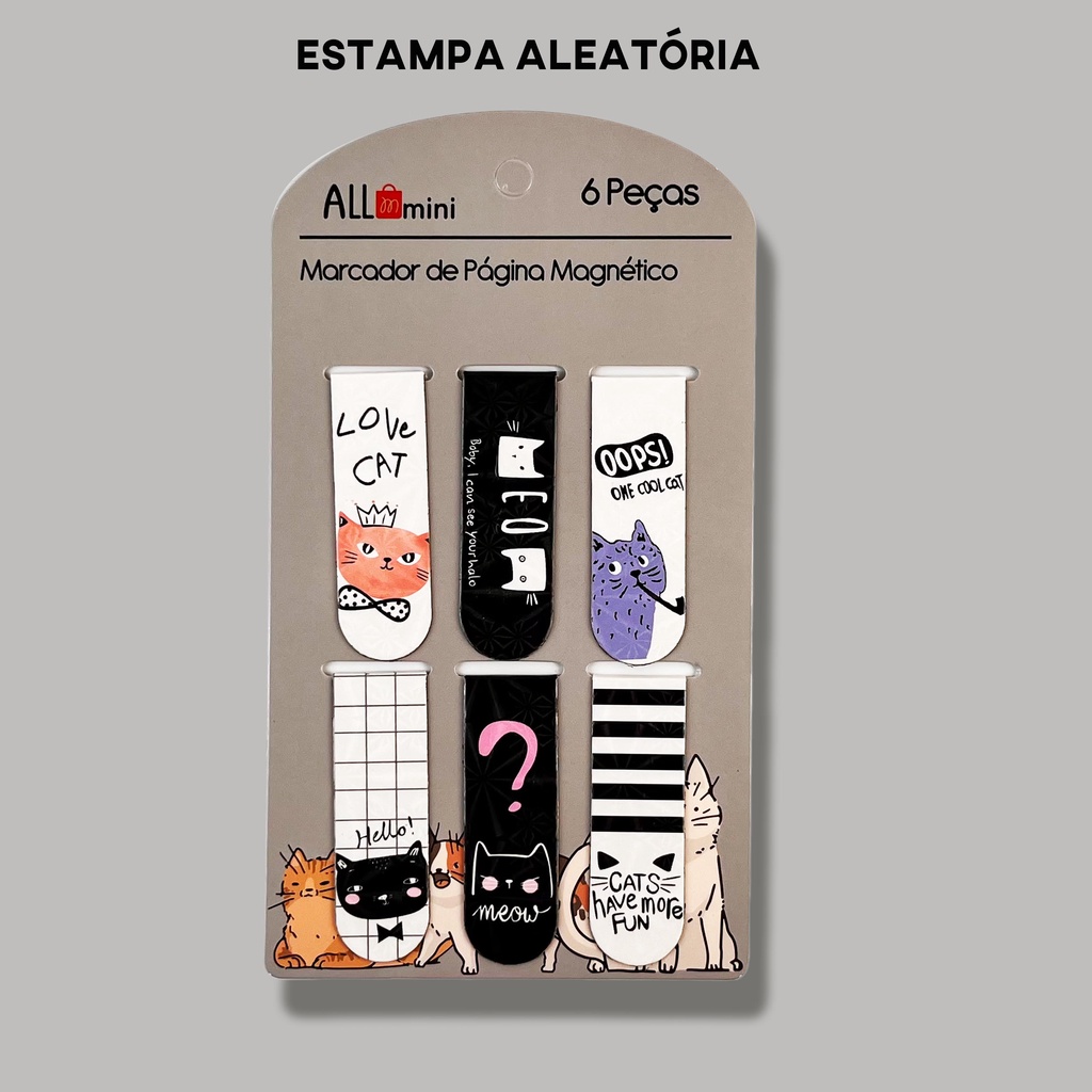 Kit 6 Marcador De Página Para Livros E Cadernos Imã Magnéticos Com ...
